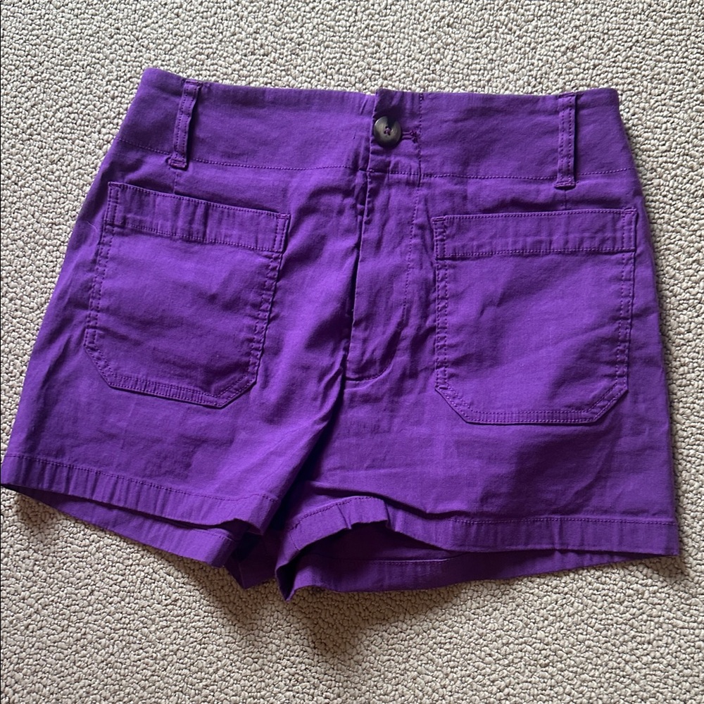 Anthropologie High Waist Purple Shorts